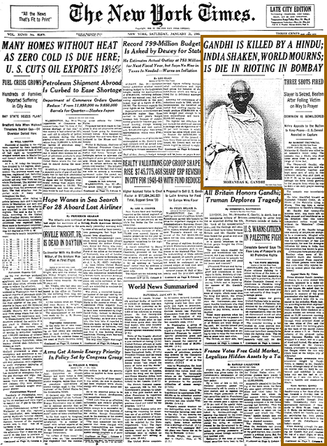 Gandhi Killed New York Times