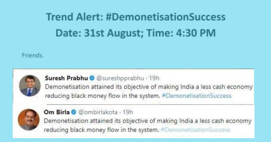 After Alt News exposé, Google doc with trending instructions for #DemonetisationSuccess hashtag is deleted