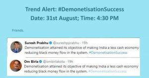 Trend Alert #DemonetisationSuccess FI