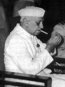 Nehru smoking