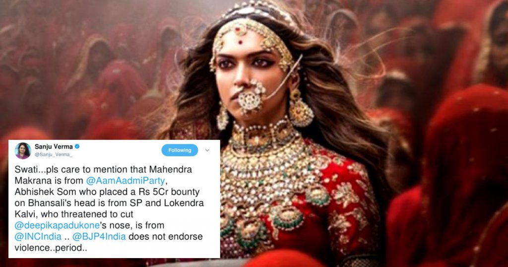 BJP spokesperson passes off those threatening Deepika Padukone as Congress/AAP/SP. What’s the truth?