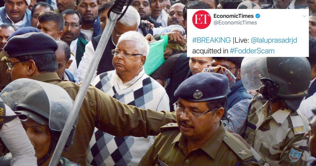 Breaking (fake) news: Sections of Indian media acquit Lalu Prasad Yadav before convicting him