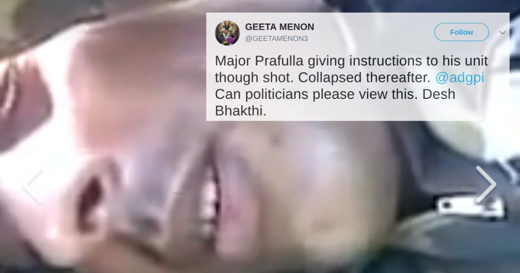 Fake video of Major Prafulla ‘giving instructions while injured’ is viral on social media