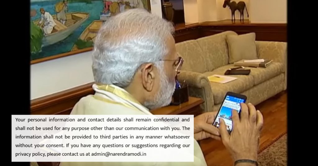After NaMo App exposé, privacy policy on Narendra Modi’s website makes a quiet U-turn