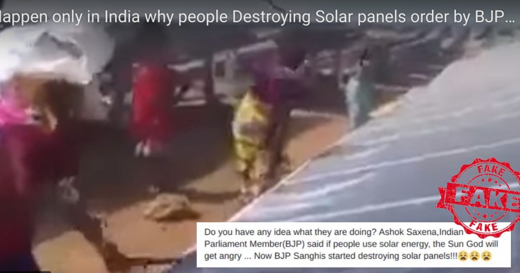 Pak channel spreads fake news about solar panels vandalised due to BJP MP’s statement