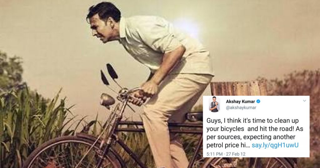 Akshay Kumar deletes old tweet on ‘cleaning up bicycles’ to counter rising fuel prices