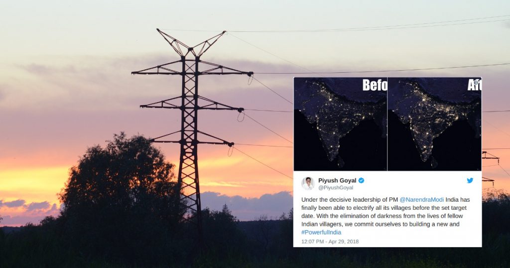 Misleading NASA maps posted by Piyush Goyal to depict total rural electrification