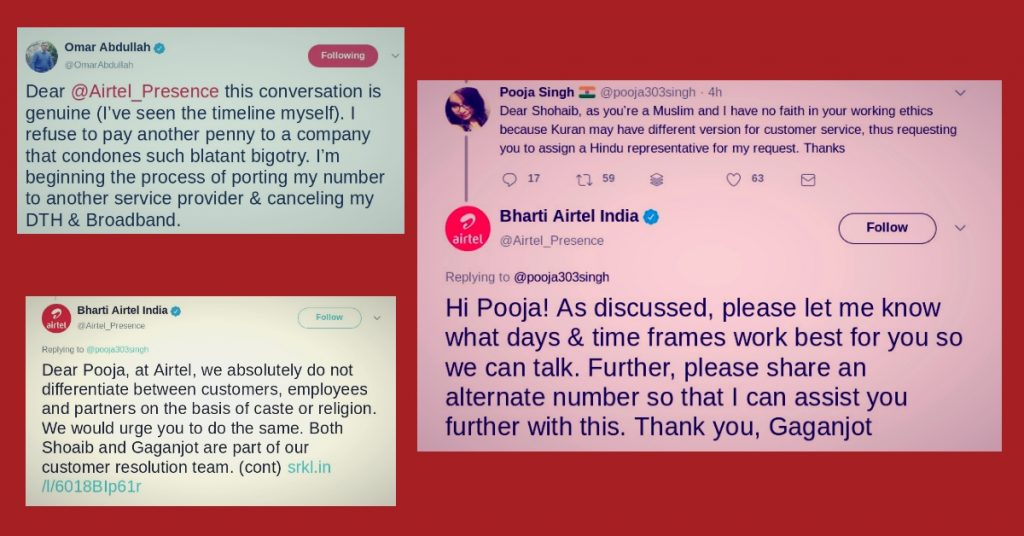 Did ‘Gaganjot’ replace ‘Shoaib’? Airtel’s response to bigoted customer request causes social media storm