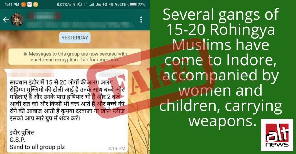 WhatsApp rumours of “gangs on a prowl attacking people at midnight” take a communal turn
