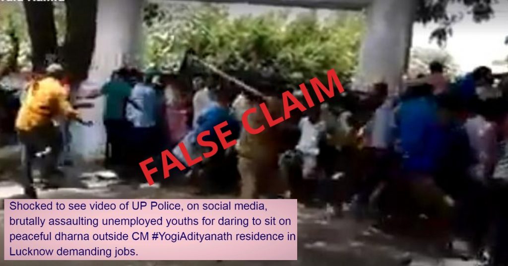 Did UP police lathicharge youth sitting on dharna outside CM Yogi Adityanath’s residence?