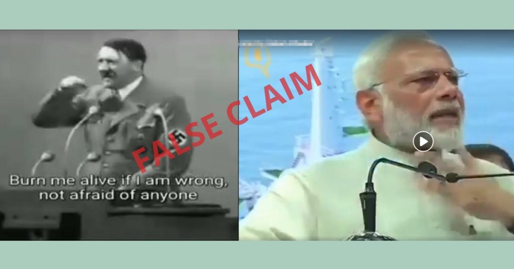 No, Adolf Hitler had not said “Burn me alive if I am wrong” in 1936 speech at Essen
