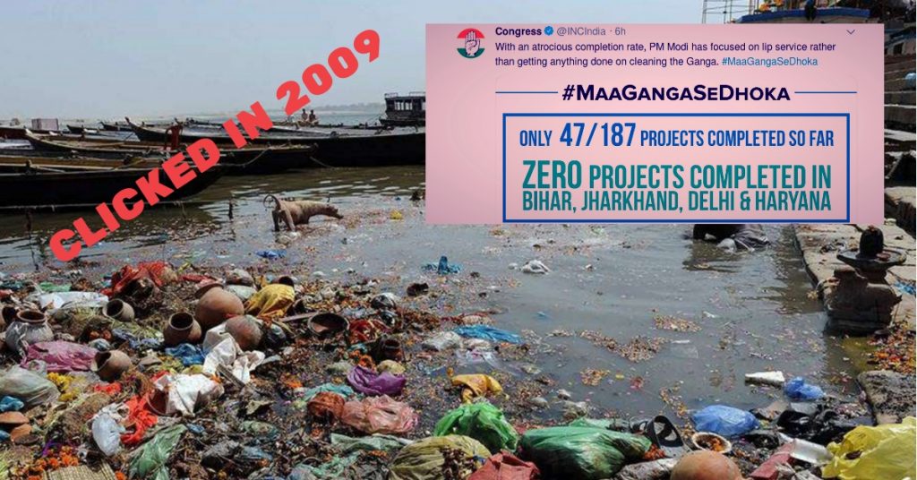 Congress uses 2009 photograph of Ganga river to target PM Modi and Govt