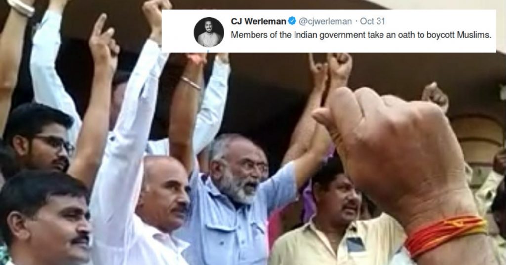 Did government officials in Gujarat pledge to boycott Muslim-owned shops?