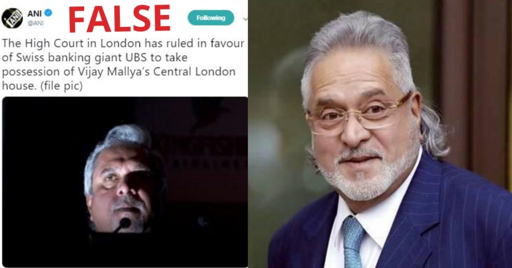 ANI misreports UK High Court ruling on Vijay Mallya’s London home