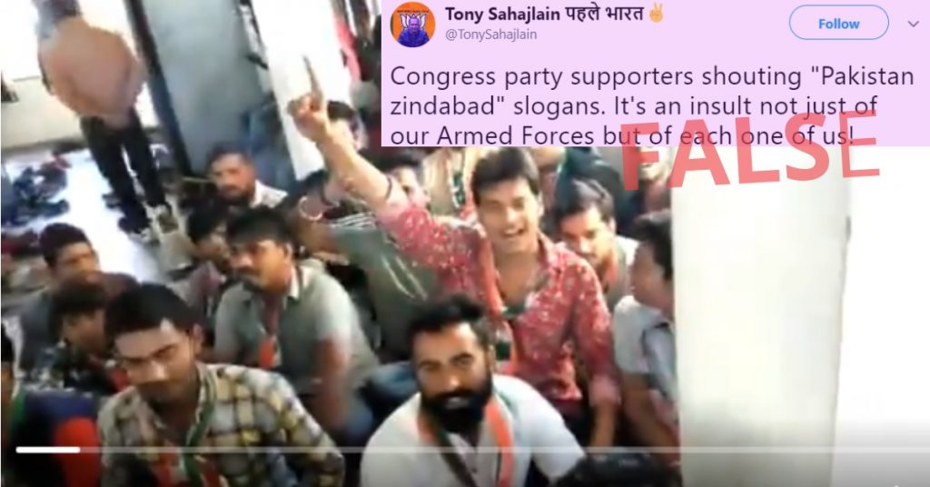 Old video resurfaces to falsely claim Congress workers raised ‘Pakistan Zindabad’ slogans