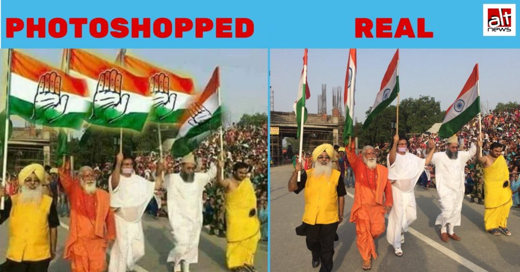 Gujarat Youth Congress tweets photoshopped image of religious leaders holding INC flag