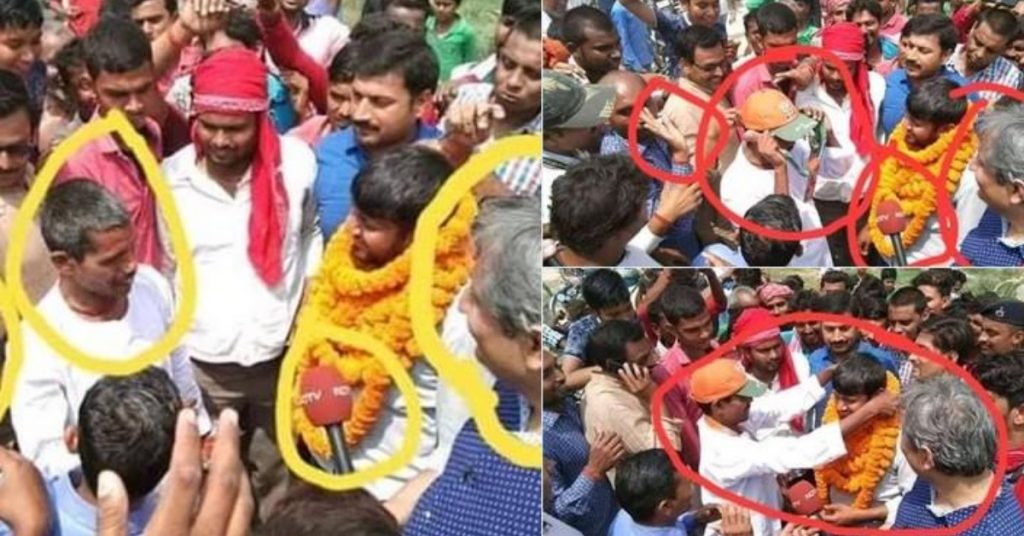 False claim: Ravish Kumar set up a man to wear BJP cap before garlanding Kanhaiya Kumar