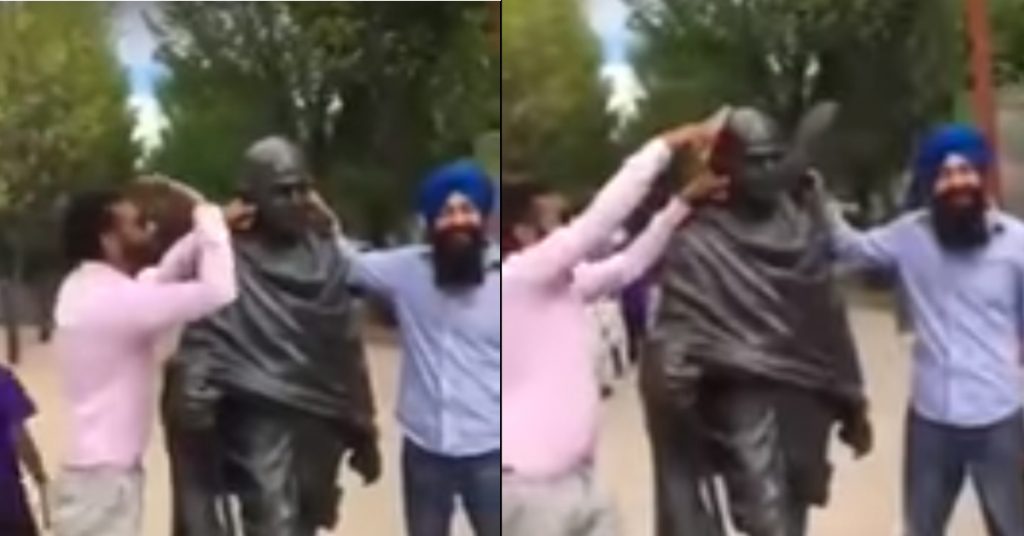Mahatma Gandhi’s statue dishonoured after BJP’s win? No, old video from Canada