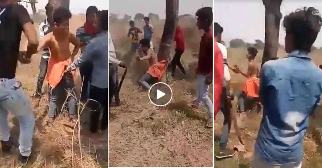 Hindu beaten in Bengal for hoisting saffron flag? Old video from UP shared with false claim
