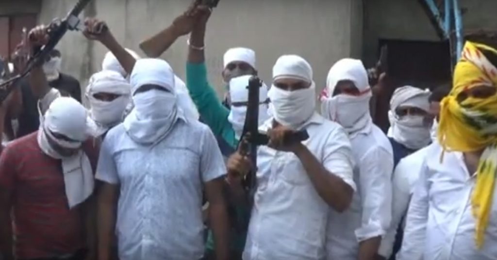 Unverified video of unknown persons shared by media organisations as gun-toting ‘TMC goons’ from Purulia
