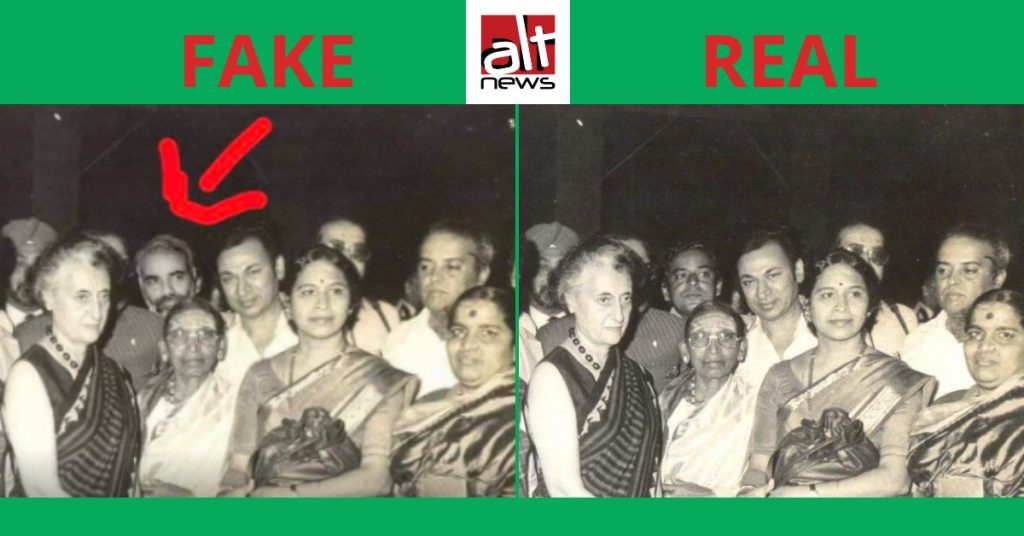 Photoshopped: Narendra Modi and Indira Gandhi in a group photograph