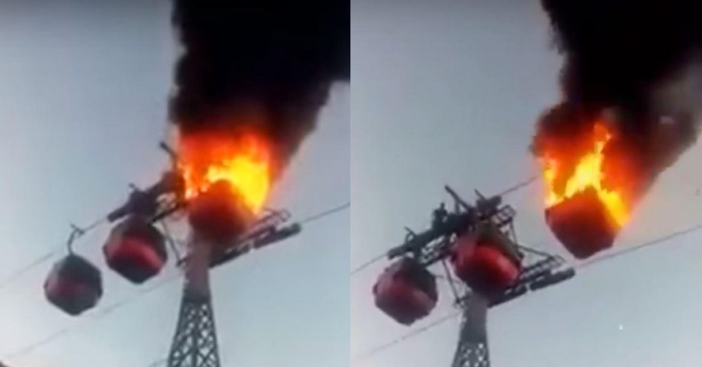 Old video from Palestine falsely shared as burning cable car in Haridwar