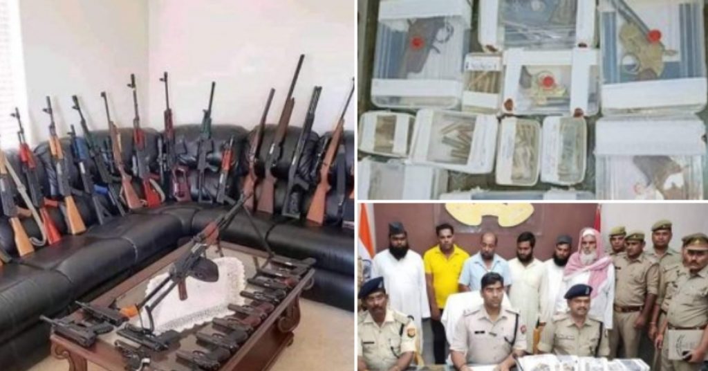 True incident, unrelated image: UP police recover illegal arms from Madrasa in Sherkot