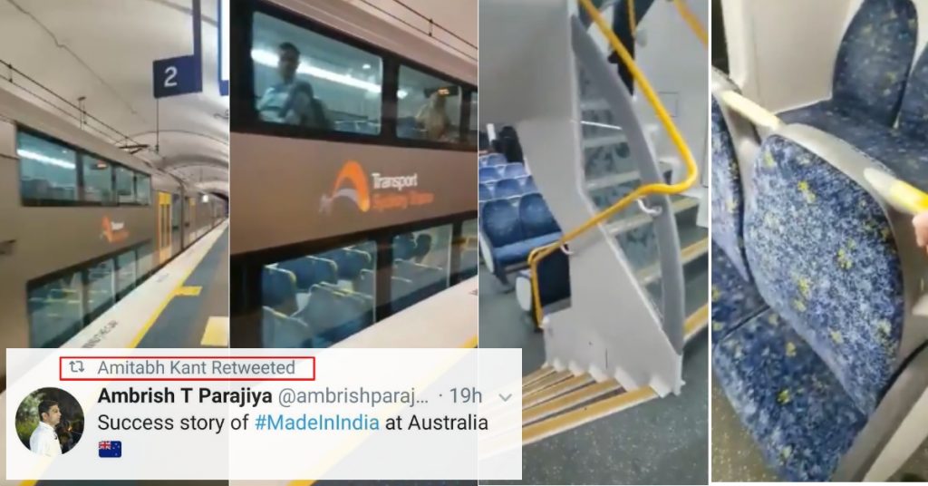 No, this video is not of a ‘Make in India’ train manufactured for Sydney metro