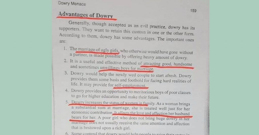 Viral image: No, Gujarat board students are not being taught ‘advantages of dowry’