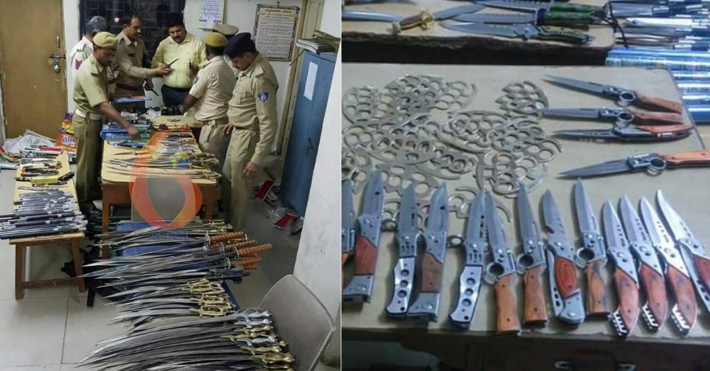 Old photos, false claim: Weapons recovered from a mosque in Gujarat