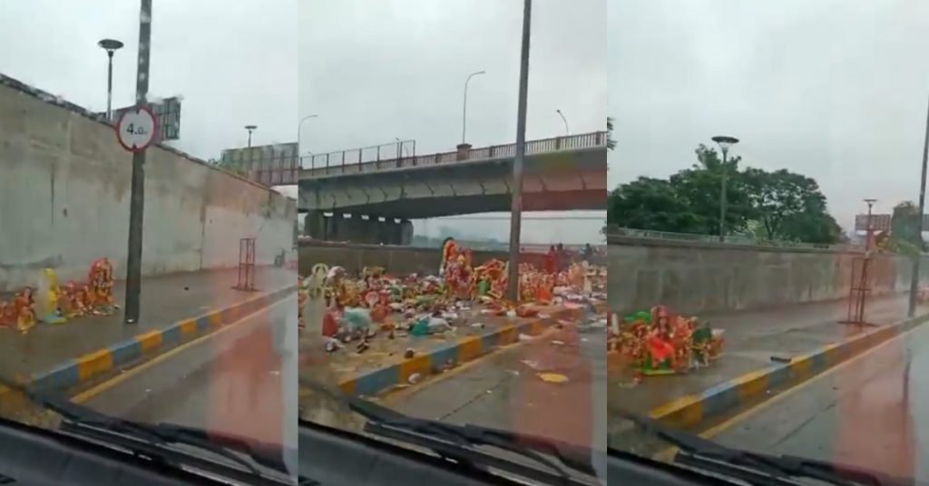 Dashama idols placed near Sabarmati bank mistaken as Ganesh idols, old video circulated with false narrative