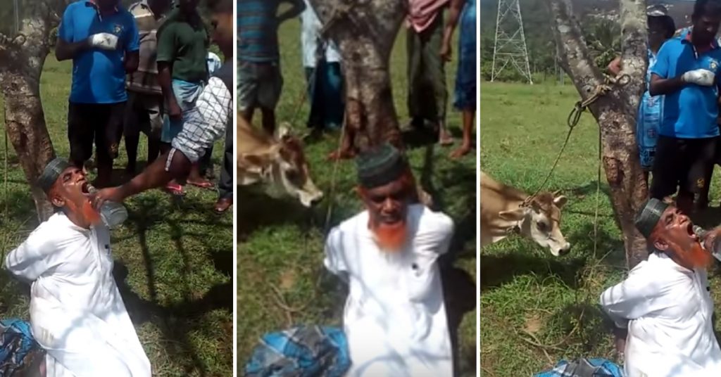 Video from Sri Lanka shared as Muslim man in India forced to drink alcohol and cow urine