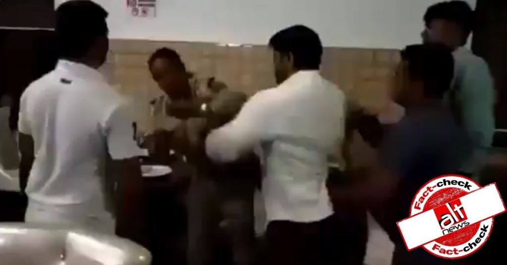 Old video of BJP corporator thrashing a cop shared with misleading narrative