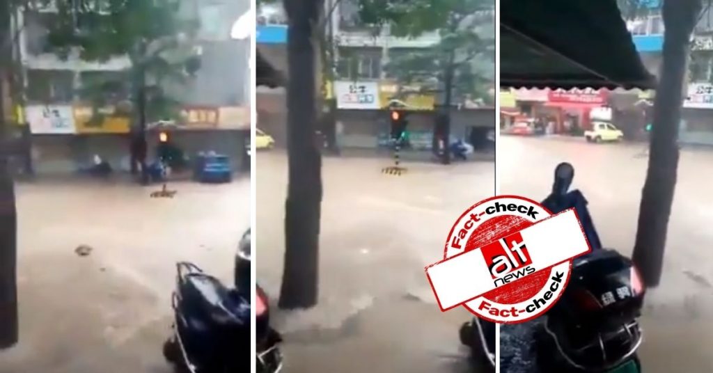 Traffic signal in Hyderabad or Mumbai ‘crosses road’ in heavy rains? No, video from China viral