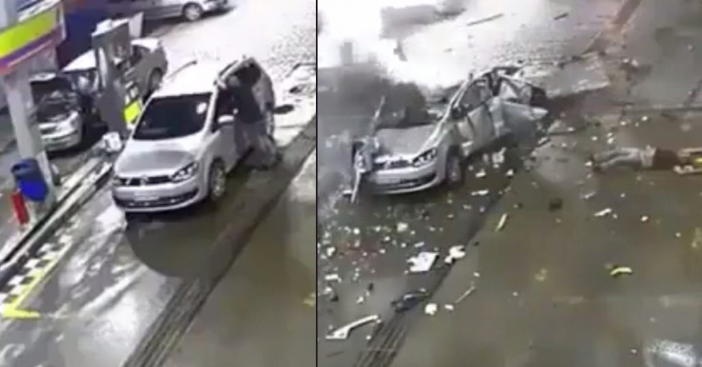 Video of car explosion at a petrol pump in Brazil shared with false claim in India