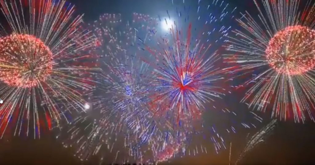 Neither Mumbai nor Japan; digital creation shared as fireworks display