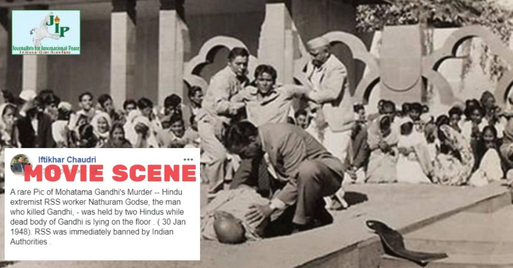 Movie still shared as photograph of Mahatma Gandhi’s assassination