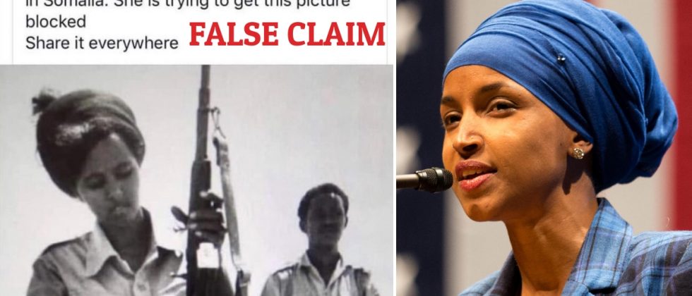 No, this is not US Congresswoman Ilhan Omar at a training camp of a Somali warlord