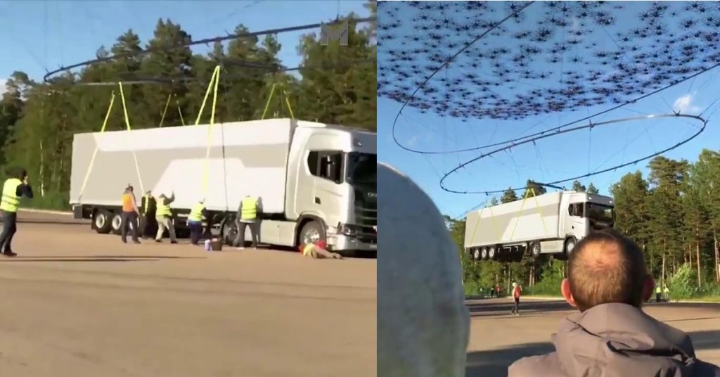 Fact-check: Can you pick up a 40 tonne truck with 2,000 drones?