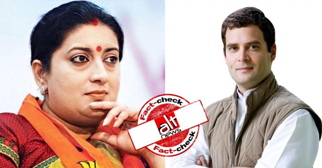 Rahul Gandhi did not say “women should be raped”, as claimed by union minister Smriti Irani