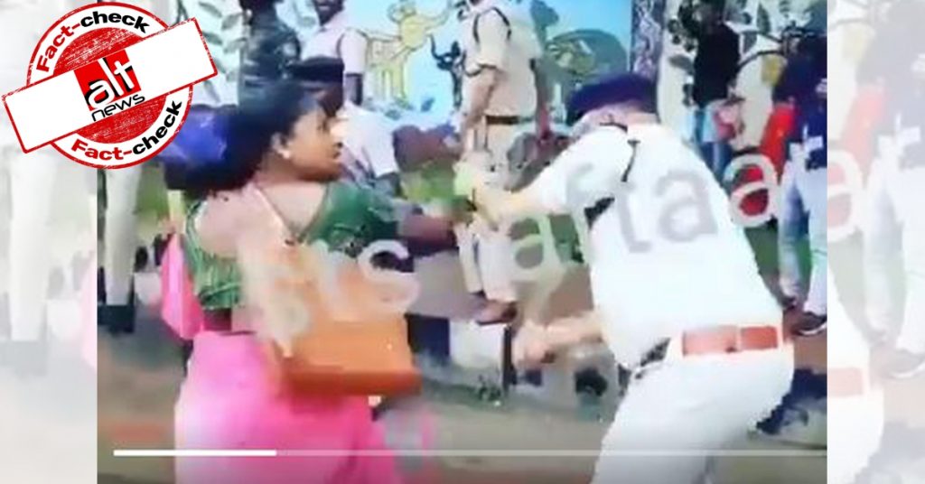 Video from Jharkhand shared as police lathicharging woman over CAB protest