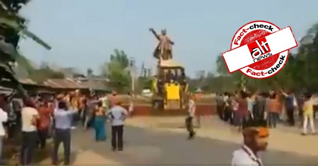 BJP MLA ‘Karni Singh’ toppled Ambedkar’s statue? Old video, false claim