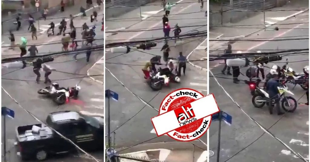 Video from Brazil shared as “Muslim infiltrator” killed by French police