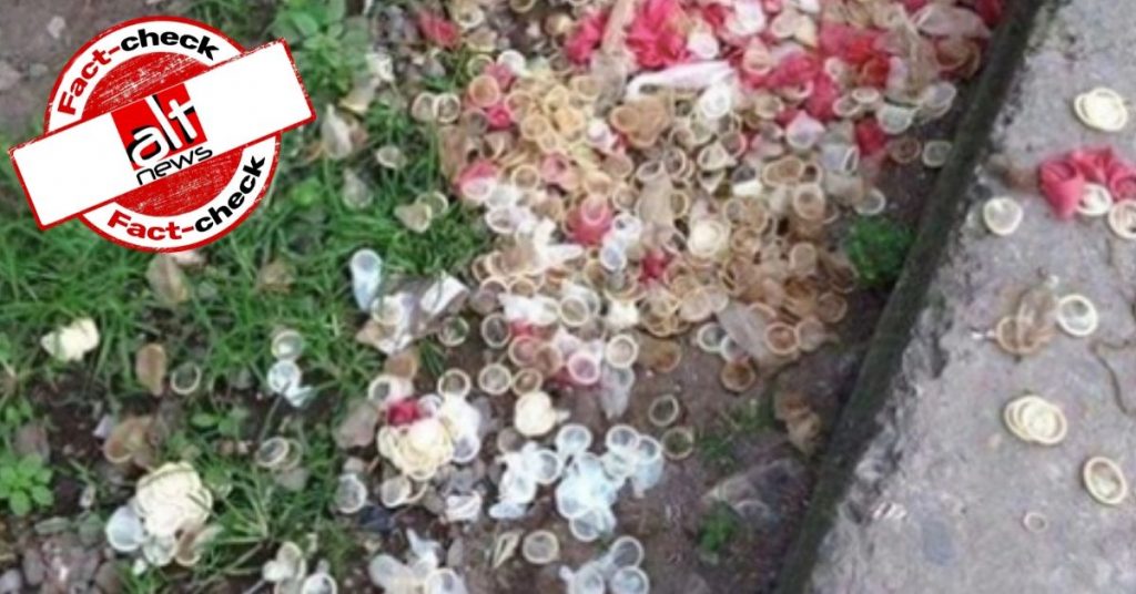 Old, unrelated image viral as condoms found in Shaheen Bagh