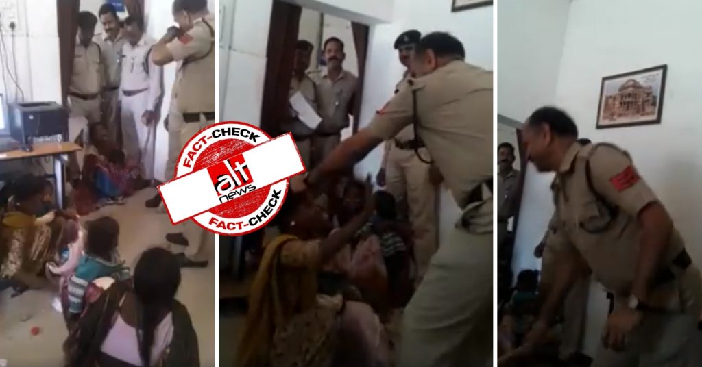 Old video of cop beating woman in Gwalior shared as Delhi police brutality