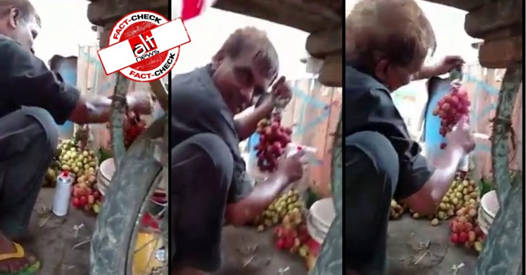 Old video from Pakistan shared as fruit-seller in Lonavla spraying red paint on litchi