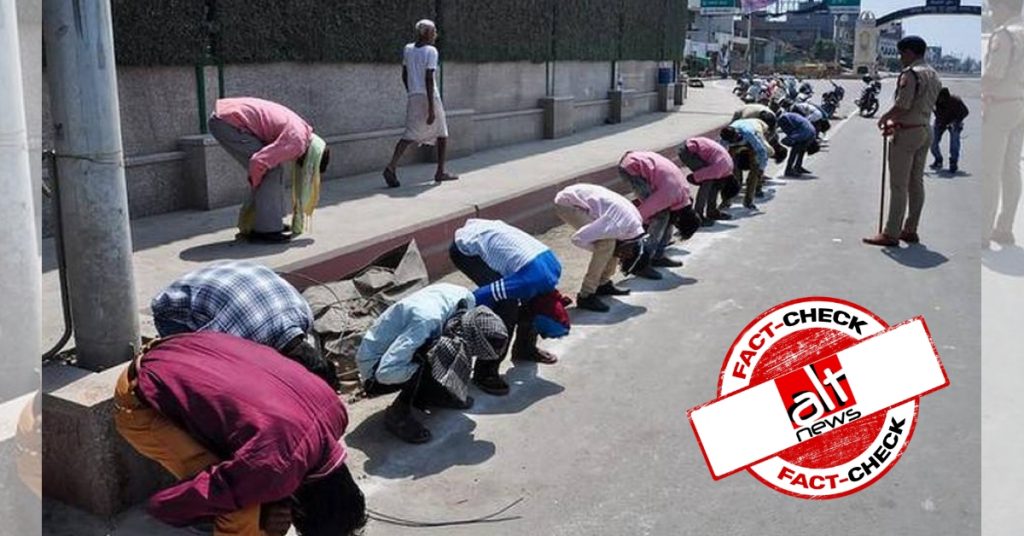 Photo of UP police punishing lockdown violators shared as mistreatment of migrant workers