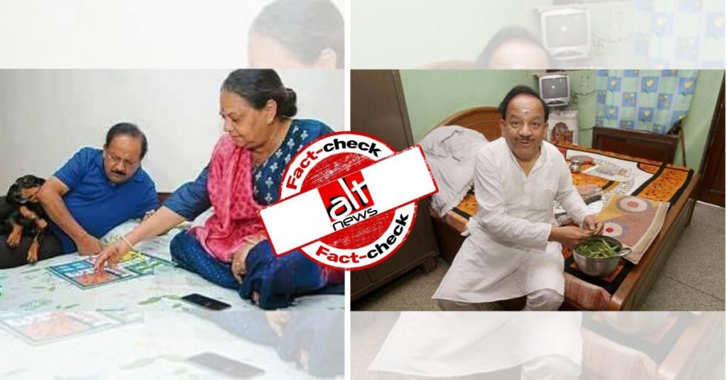 Old images shared to portray health minister Dr Vardhan apathetic about coronavirus pandemic