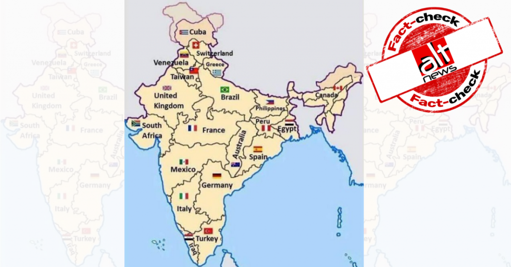 Old map of India shared to praise PM Modi on tackling coronavirus