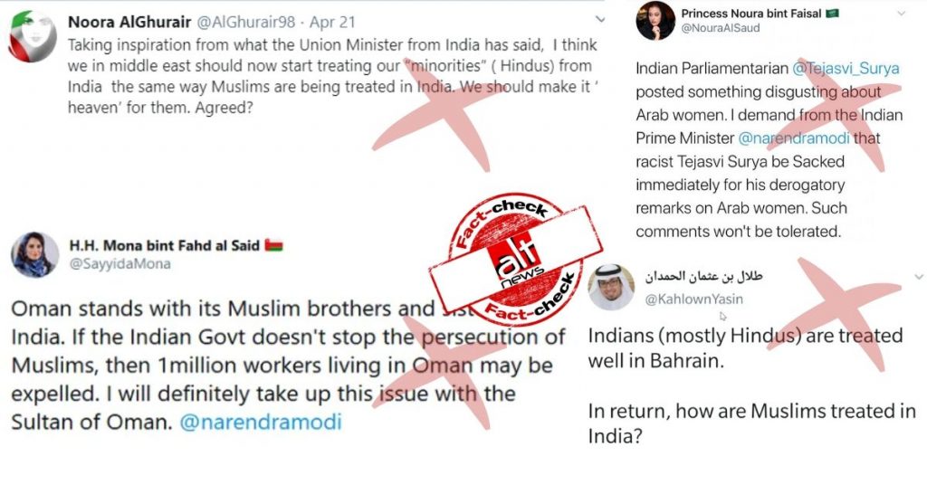 Twitter handles impersonating Arab personalities criticise India over Islamophobia